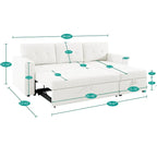 Divano sezionale reversibile con letto estraibile, chaise longue con contenitore nascosto, gambe durevoli,