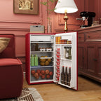 Mini Frigo da 90 litri con congelatore, Frigorifero Compatto Monoporta con Termostato Regolabile per Camera da Letto