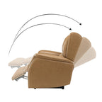 Poltrona reclinabile elettrica in vera pelle con porta USB – Set da 2, schienale alto con borchie