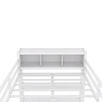 Letto a soppalco in metallo Off-White con scrivania e armadio - Matrimoniale