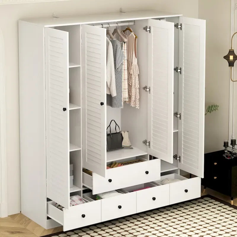 Armadio guardaroba cabina armadio 59W grande armadio indipendente bianco