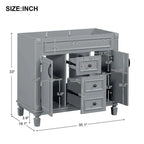 Mobile Bagno Moderno da 90cm con Lavabo Integrato e Specchiera, 2 Ante e 2 Cassetti