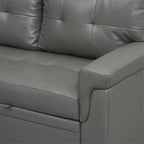 Divano componibile convertibile reversibile con letto estraibile, chaise longue con contenitore nascosto e gambe durevoli
