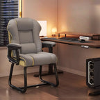 Fauteuil de direction ergonomique en cuir jaune à dossier haut