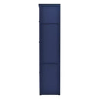 Dispensa Alta da Cucina con Prese di Corrente, Grande Credenza Autoportante con Supporto per Microonde, Cassetti, Scaffali, Portabottiglie e Ante con Ripiani