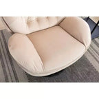 Poltrona Svedese Okak con Pouf, Poltrona Moderna Senza Braccioli Stile Mid-Century per Soggiorno, Morbida e Confortevole per Guardare la TV, Giocare