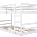 Lit superposé bas, Lit superposé en bois avec échelle, Lit superposé avec garde-corps complets