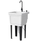 Lavatoio portatile con vasca, lavandino indipendente con rubinetto, dispenser sapone e tubi flessibili