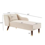 Chaise Longue Moderna in Velluto, Chaise Longue Imbottita con Bracciolo Curvo, Divano Letto per Camera da Letto, Ufficio, Soggiorno