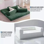 Canapé-lit convertible 5-en-1 80.7 – Côtelé, 1200 lbs, Aucun assemblage requis