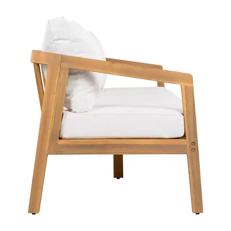 Christopher Knight Home Sunny Set Salotto Moderno a 5 Pezzi in Acacia con Tavolo Rettangolare a Doghe e 7 Posti