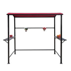 Gazebo da esterno con struttura in acciaio 1,5 x 2,4 m con tettoia per barbecue