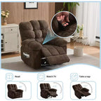 Poltrona reclinabile manuale, poltrona reclinabile ergonomica in tessuto traspirante con tasche laterali, divano singolo, adatta per soggiorno e camera da letto