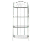 SAFAVIEH Bryn Scaffale da panettiere da esterno a 4 ripiani in ferro battuto vittoriano - 25 pollici L x 15 pollici P x 63 pollici H - 25 L x 15 P x 63 H