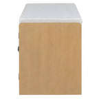 Banc de rangement rustique en bois Whisen, banc à chaussures d'entrée avec coussin amovible, étagères réglables
