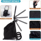 Chariot de transport pliable 2-en-1 Acekool avec sac étanche amovible, coussin d'assise épais et poignée antidérapante réglable, noir