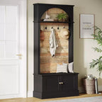 Lantine 70.86 Meuble d'entrée avec banc, rangement d'entrée 4-en-1 : porte-manteau, étagère à chaussures, banc de vestiaire pour couloir