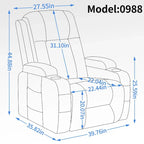 Poltrona reclinabile Power Lift, poltrona massaggiante moderna a motore singolo con riscaldamento lombare, porta di ricarica USB, portabicchieri