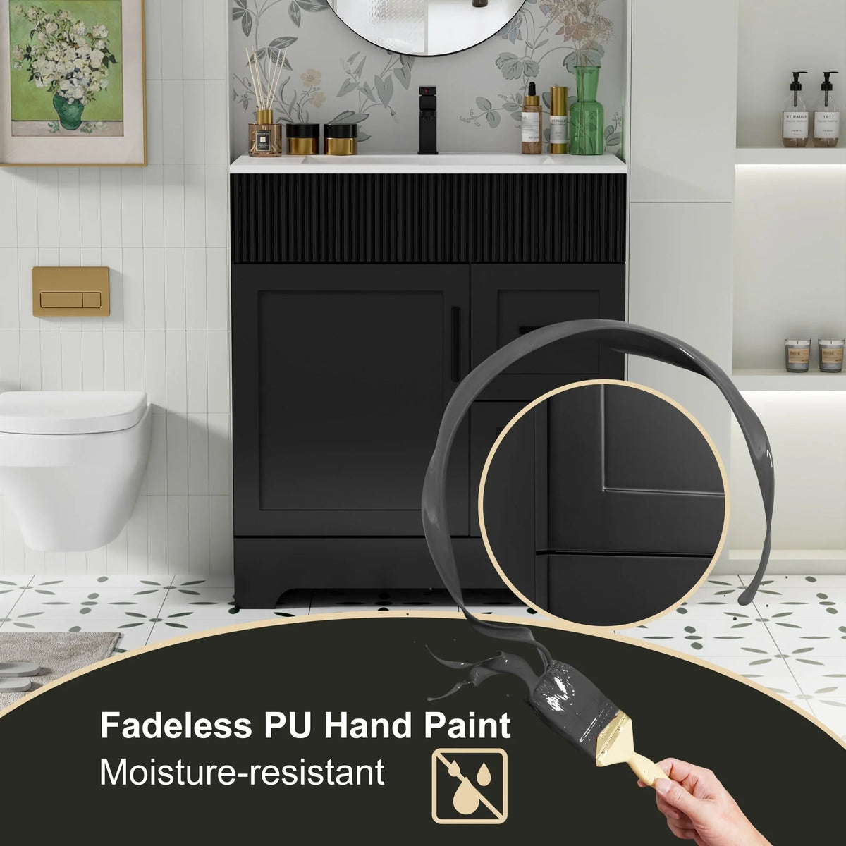 Mobile bagno 30/36/48 Wavy Line con lavabo e rubinetto