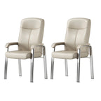 Sedia da ufficio HomeyFad moderna in pelle e metallo a 4 gambe con braccioli