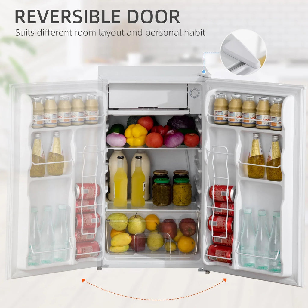 Mini Frigo da 90 litri con congelatore, Frigorifero Compatto Monoporta con Termostato Regolabile per Camera da Letto