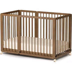 Culla convertibile JOYMOR 8 in 1, include 2 materassi, si trasforma in culla, culla media, culla a grandezza naturale, lettino da giorno, lettino per bambini e box.
