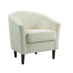 Set di 2 Poltrone Club con Braccioli in Lino a Botte Moderne