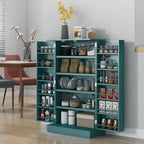 HOMCOM Dispensa da Cucina 41, Mobile Credenza da Cucina a 2 Ante con 5 Ripiani, 12 Portaspezie e Mensole Regolabili per Sala da Pranzo