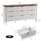Cassettiera scanalata a 9 cassetti, Comò moderno, Mobile TV in legno, Design a profilo curvo, per soggiorno, corridoio