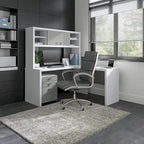 Bureau d'angle Echo avec huche et tiroirs
