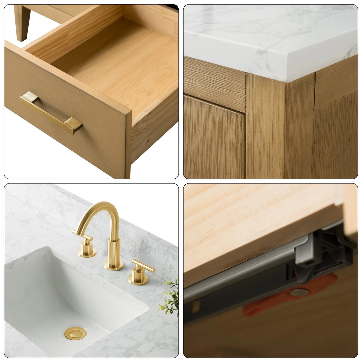 Mobile lavabo doppio Vanity Art 72 per bagno con piano in marmo composito