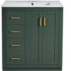 Mobile bagno singolo da 76 cm con lavabo, armadietto e 3 cassetti – Nero / Blu / Verde / Indaco / Bianco