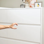 Cassettiera e Scrivania Girevole a 32,7H, con 6 Cassetti, Tavolo da Trucco, Bianco/Nero