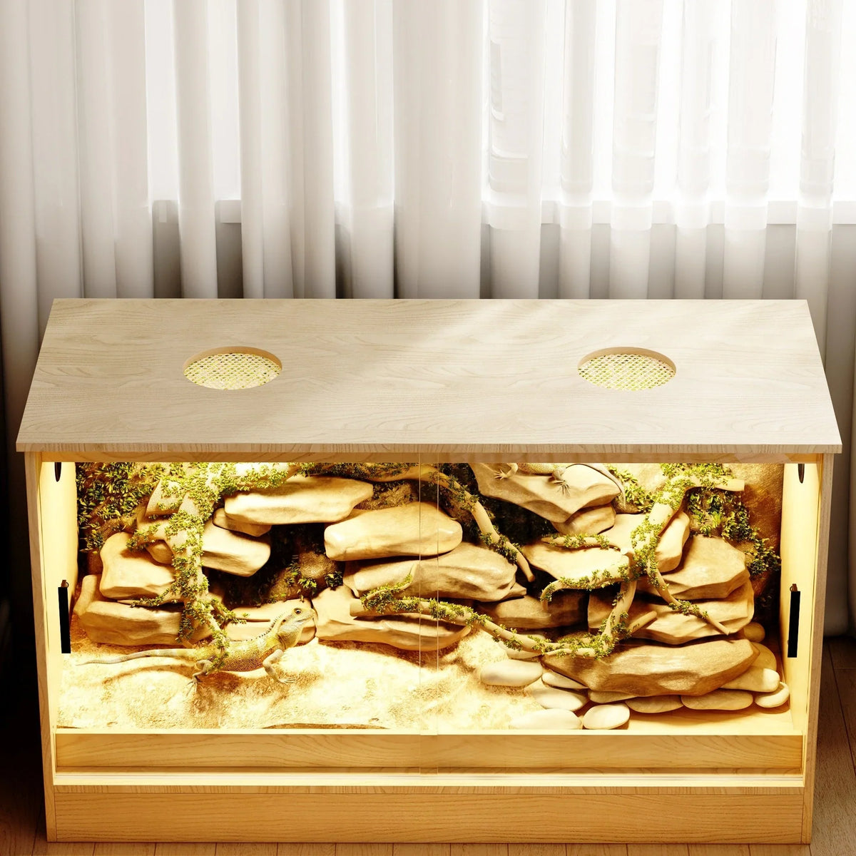 Habitat per rettili - Terrario spazioso per lucertole, serpenti e altro ancora - 47,2