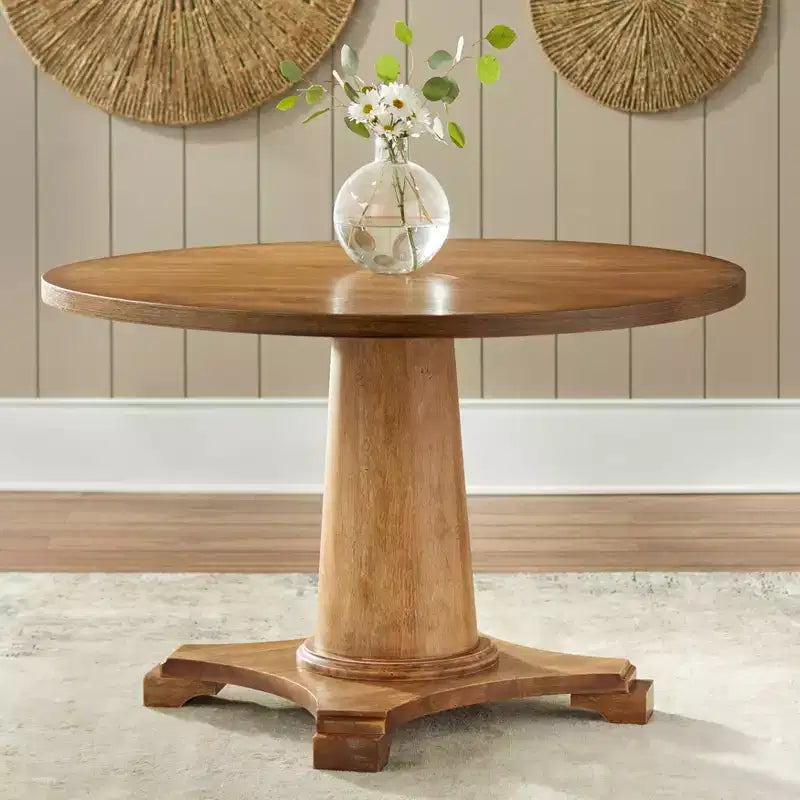 Lifestorey Ensemble de salle à manger 4 pièces Kerrington avec banquette à dossier cannelé Noyer/Crème : Tissu aspect lin, Table sur pied central