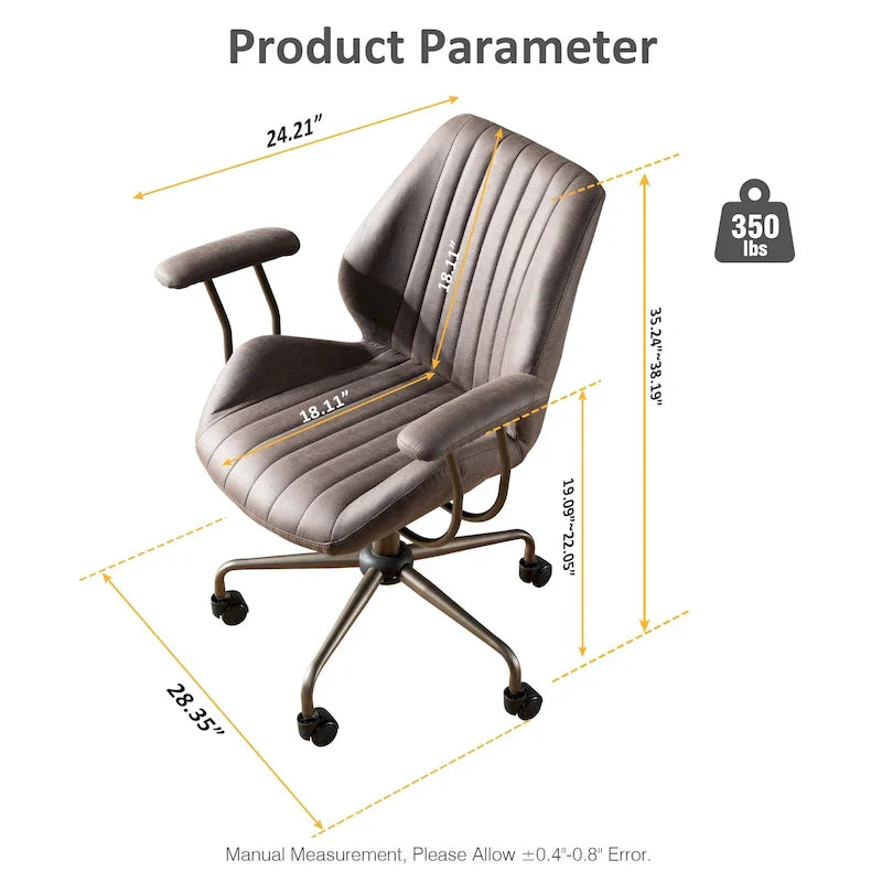 Sedia da ufficio ergonomica in pelle scamosciata Sedia da scrivania Supporto lombare