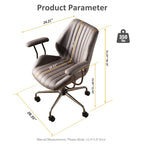 Sedia da ufficio ergonomica in pelle scamosciata Sedia da scrivania Supporto lombare