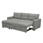 Divano componibile convertibile reversibile con letto estraibile, chaise longue con contenitore nascosto e gambe durevoli