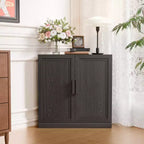 Meuble d'angle Dovelina avec étagères réglables, buffet, meuble à vin, meuble de cuisine et de salle à manger avec portes en bois - 31H x 31L, 36H x 31L
