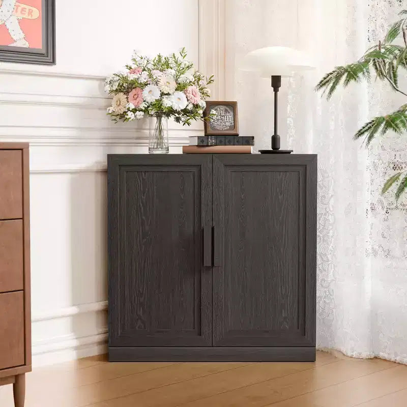 Mobile ad Angolo Dovelina con Ripiani Regolabili Credenza Buffet Vetrinetta Vino Mobile da Cucina e Sala da Pranzo con Ante in Legno - 31H x 31W, 36H x 31W