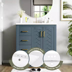 Mobile bagno singolo da 76 cm con lavabo, armadietto e 3 cassetti – Nero / Blu / Verde / Indaco / Bianco