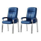 Sedia da ufficio HomeyFad moderna in pelle e metallo a 4 gambe con braccioli
