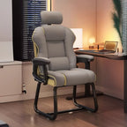 Fauteuil de direction ergonomique en cuir jaune à dossier haut
