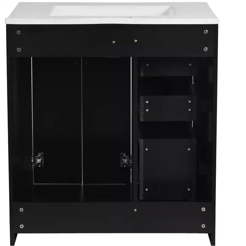 Mobile bagno singolo da 76 cm con lavabo, armadietto e 3 cassetti – Nero / Blu / Verde / Indaco / Bianco