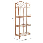 SAFAVIEH Bryn Scaffale da panettiere da esterno a 4 ripiani in ferro battuto vittoriano - 25 pollici L x 15 pollici P x 63 pollici H - 25 L x 15 P x 63 H
