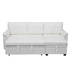 Divano componibile convertibile reversibile con letto estraibile, chaise longue con contenitore nascosto e gambe durevoli