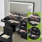 Moasis 46 Mobile con specchio illuminato, presa integrata e porta asciugacapelli - 55,8 A x 46 L x 11,7 P