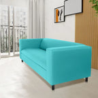 Divano a 3 posti in stile Mid-Century Modern, similpelle, struttura in legno massello, imbottito