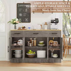 Mobile Buffet Celebalcony con Contenitore, Grande Mobile Contenitore da Cucina da 53,4 pollici con 3 Cassetti e 4 Ante, Ripiano Regolabile per Cucina, Soggiorno