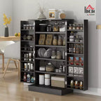 HOMCOM Dispensa da Cucina 41, Mobile Credenza da Cucina a 2 Ante con 5 Ripiani, 12 Portaspezie e Mensole Regolabili per Sala da Pranzo